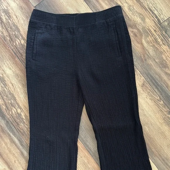 Zara Midnight Black Textured Flared Trousers. Size L. - Picture 5 of 6